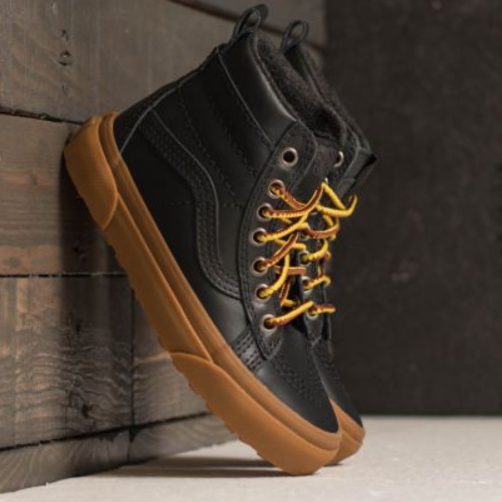 Boys Leather High Top Vans